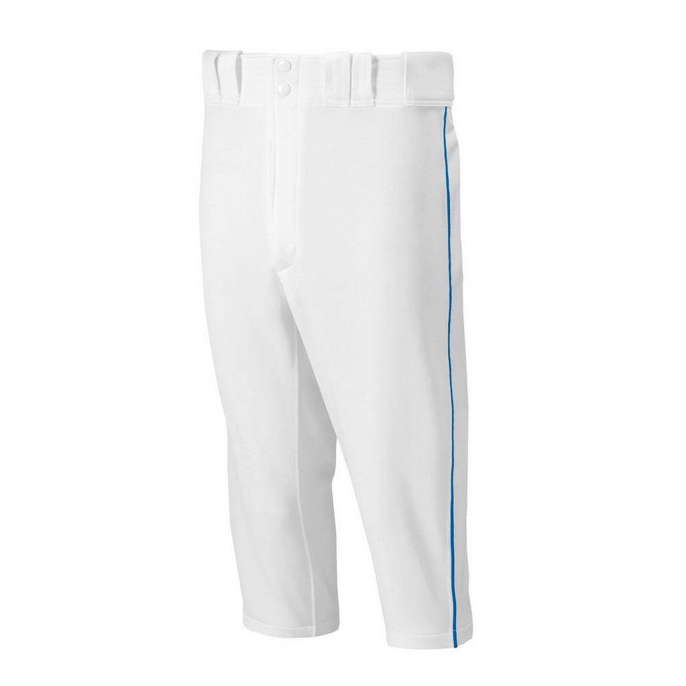 Pantaloni Mizuno Baseball Premier Short Piped Uomo - Bianche/Blu Reale - 70238-SFPT